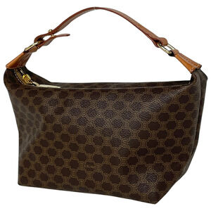 Celine Macadam handbag makeup Clutch canvas brown